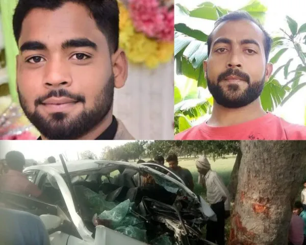 Fatehpur road accident:पेड़ में जा घुसी कार सवार थे चार दोस्त दो की मौत दो घायल.!