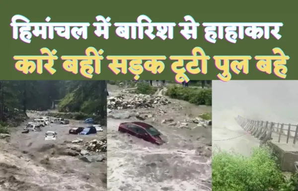 Heavy Flood In Himachal : हिमाचल के पहाड़ों से बरस रही आफ़त, बाढ़ ने मचाई तबाही,एक-एक कर बह गईं कारें-देखें वीडियो
